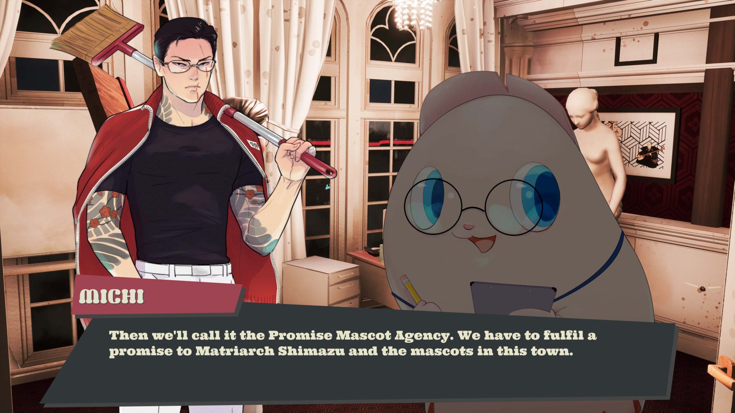 Elenco de voz da Promise Mascot Agency anunciado, incluindo Shuhei Yoshida e SWERY