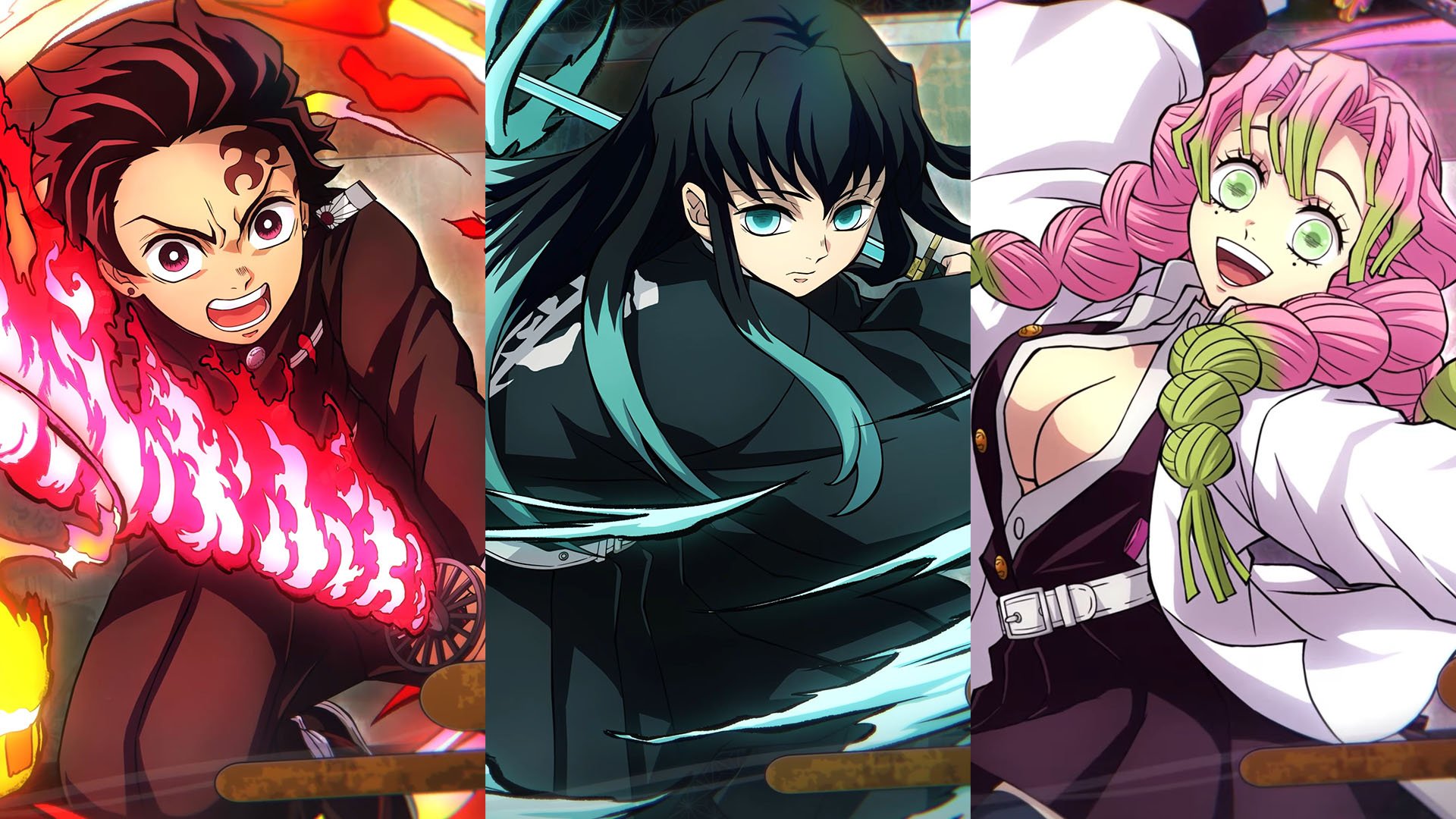 Demon Slayer: Kimetsu no Yaiba – The Hinokami Chronicles 2 Caracteres – Tanjiro Kamado (Swordsmith Village Arc), Muichiro Tokito e Mitsuri Kanroji
