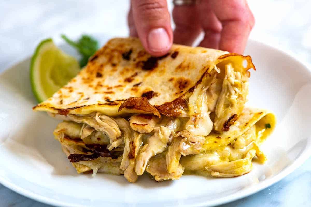 Receita de quesadillas de frango do chile verde