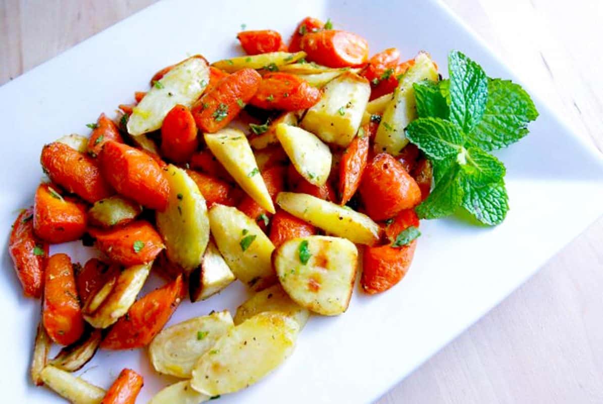 Receita de cenouras assadas e pastinagas