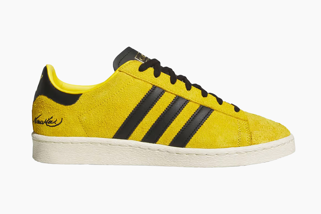 Os novos tênis da adidas são amarelos como um aceno para o icônico traje de rastreamento de Bruce Lee