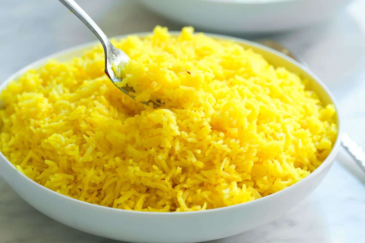 Receita de arroz açafrão fofo