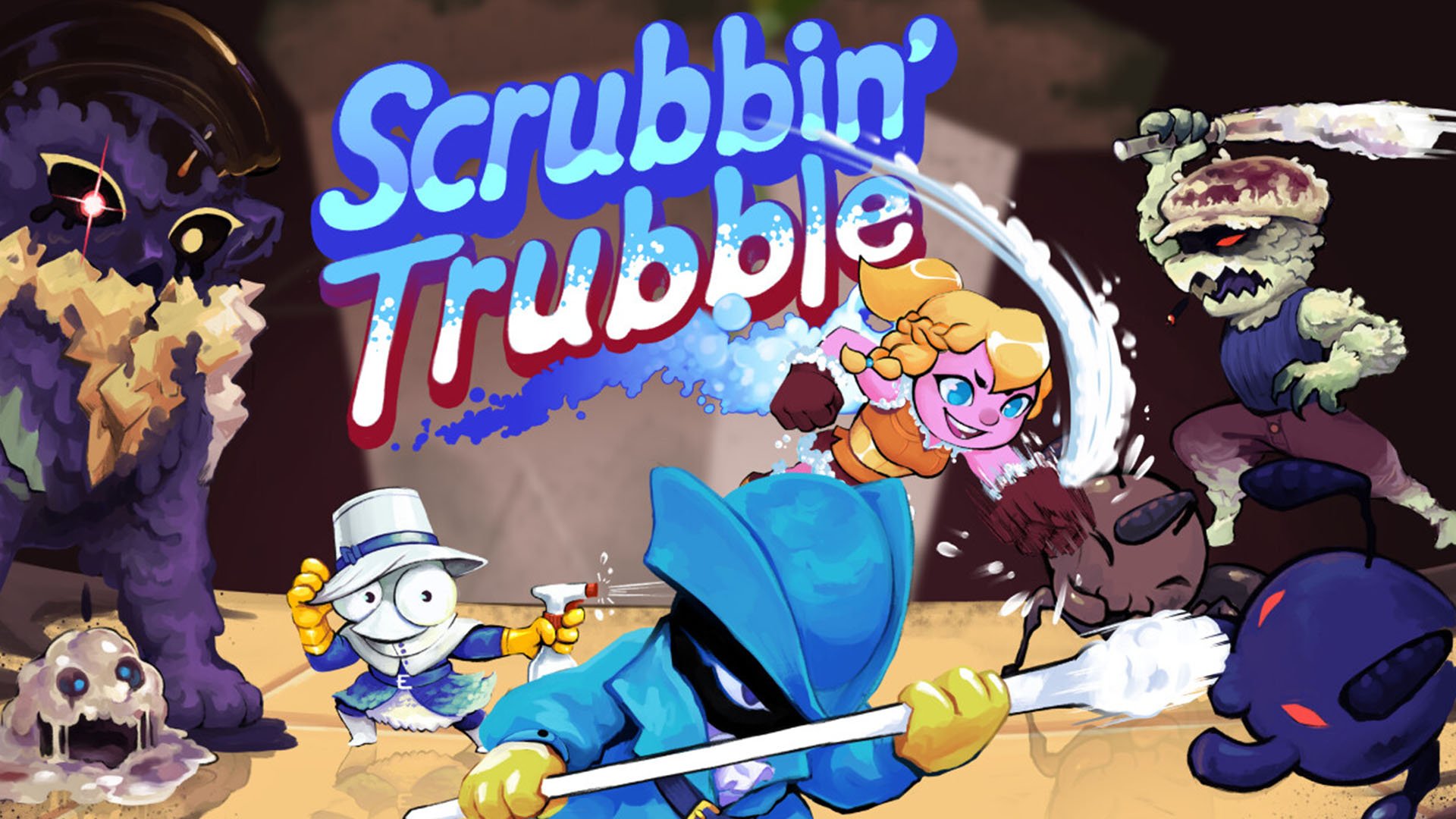 Roguelike limpe ’em up game Scrubbin’ trubble anunciado para pc