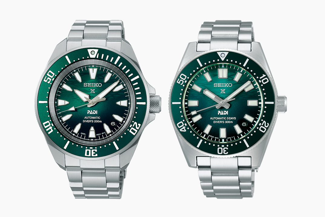 As novas edições especiais do Prospex Padi de Seiko apresentam mostradores verdes com um efeito subaquático impressionante