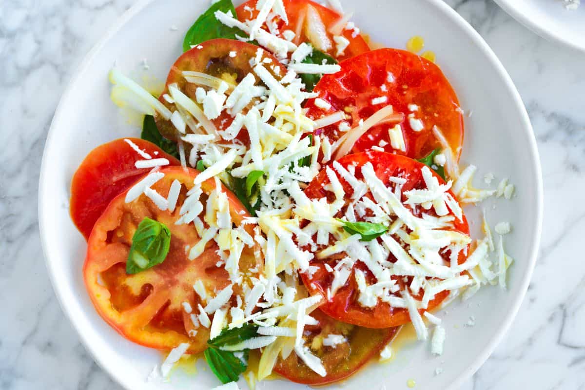 Receita de salada de feta de tomate fácil