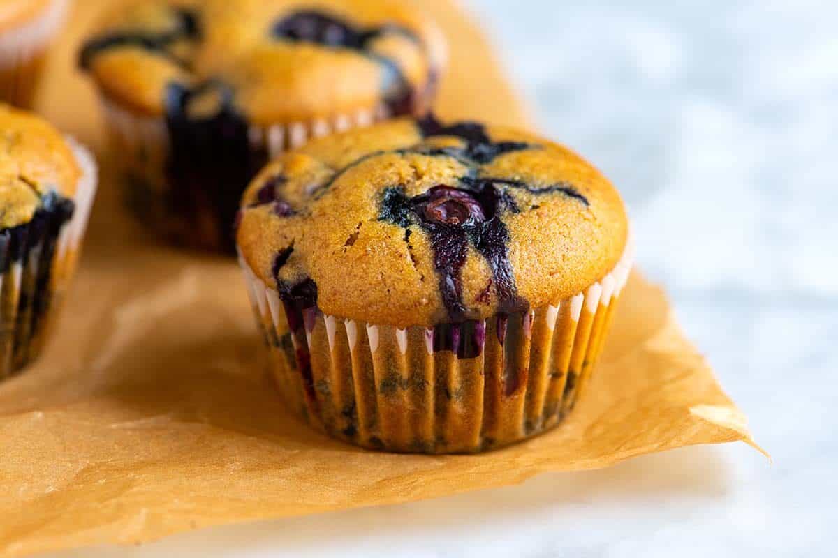 Receita de muffins de mirtilo vegana fácil