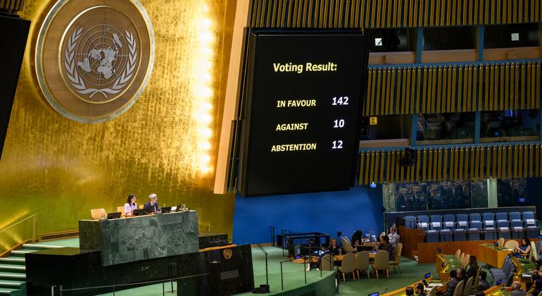 Assembleia Geral endossa Declaração de Nova Iorque sobre solução de dois Estados entre Israel e Palestina