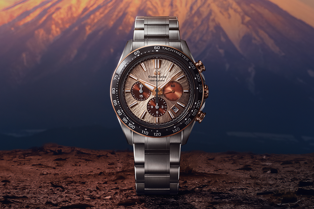 O cronógrafo de Grand Seiko irradia em ouro rosa pela primeira vez