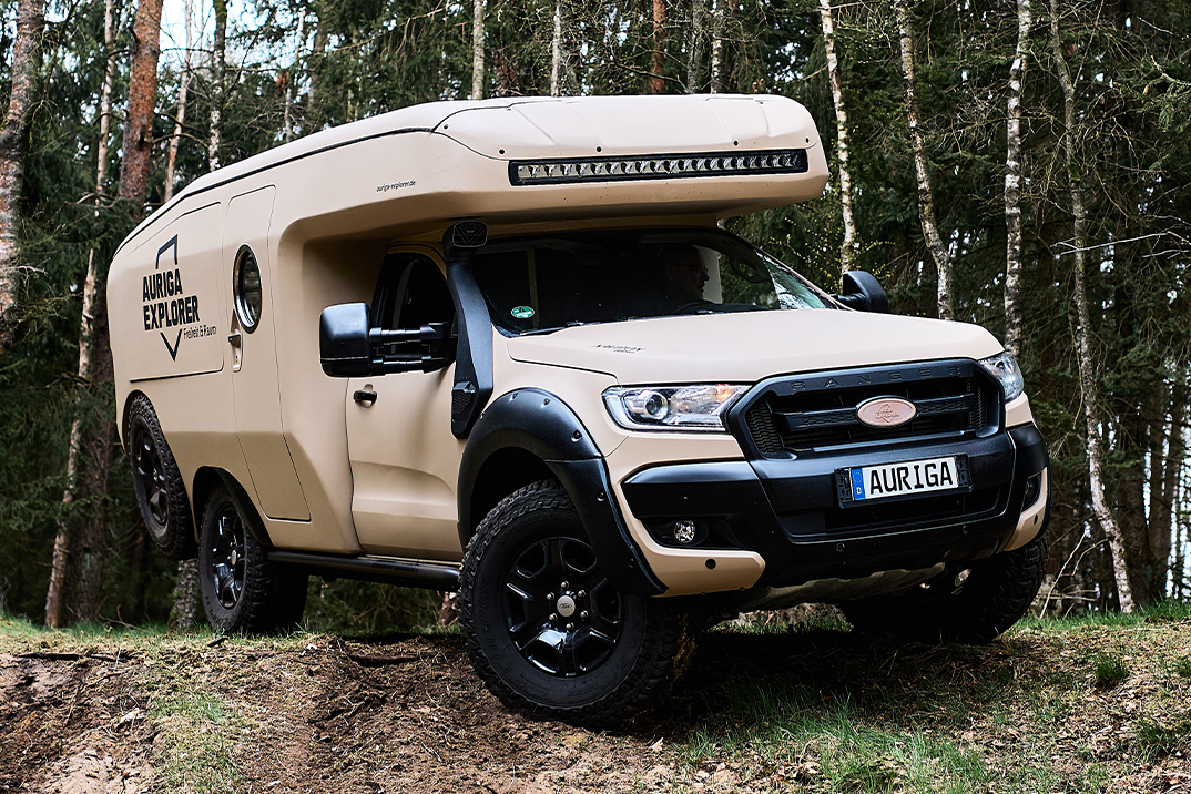 Startup alemão Auriga Explorer O Voyager Overlander transforma um Ford Ranger em um micro-loja em expansão
