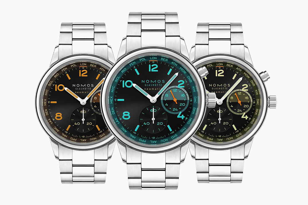 Esses Nomos Club Sport de edição limitada Neomatik Worldtimers pegam suas dicas de luzes da cidade depois do anoitecer