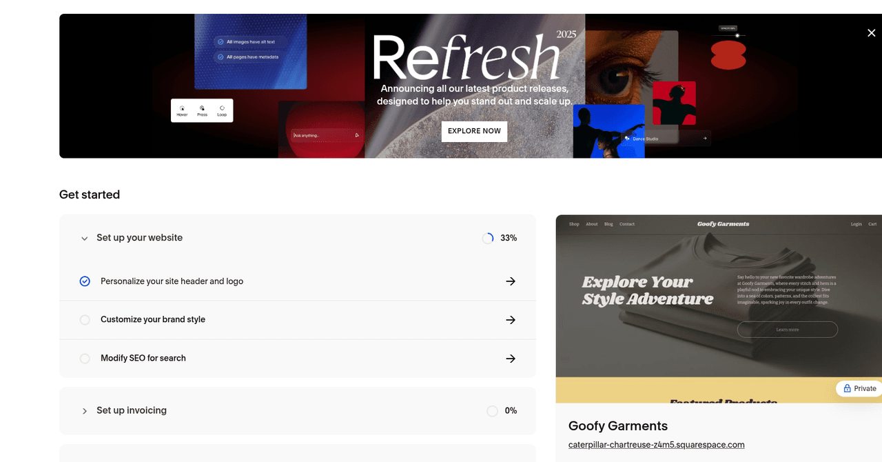 Usei o Blueprint AI do Squarespace para criar um site