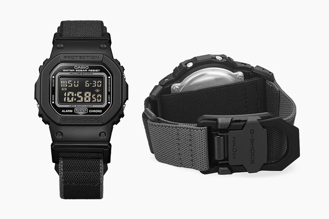 DW-5600MNC do G-SHOCK vem pronto de fábrica com alças FIDLOCK