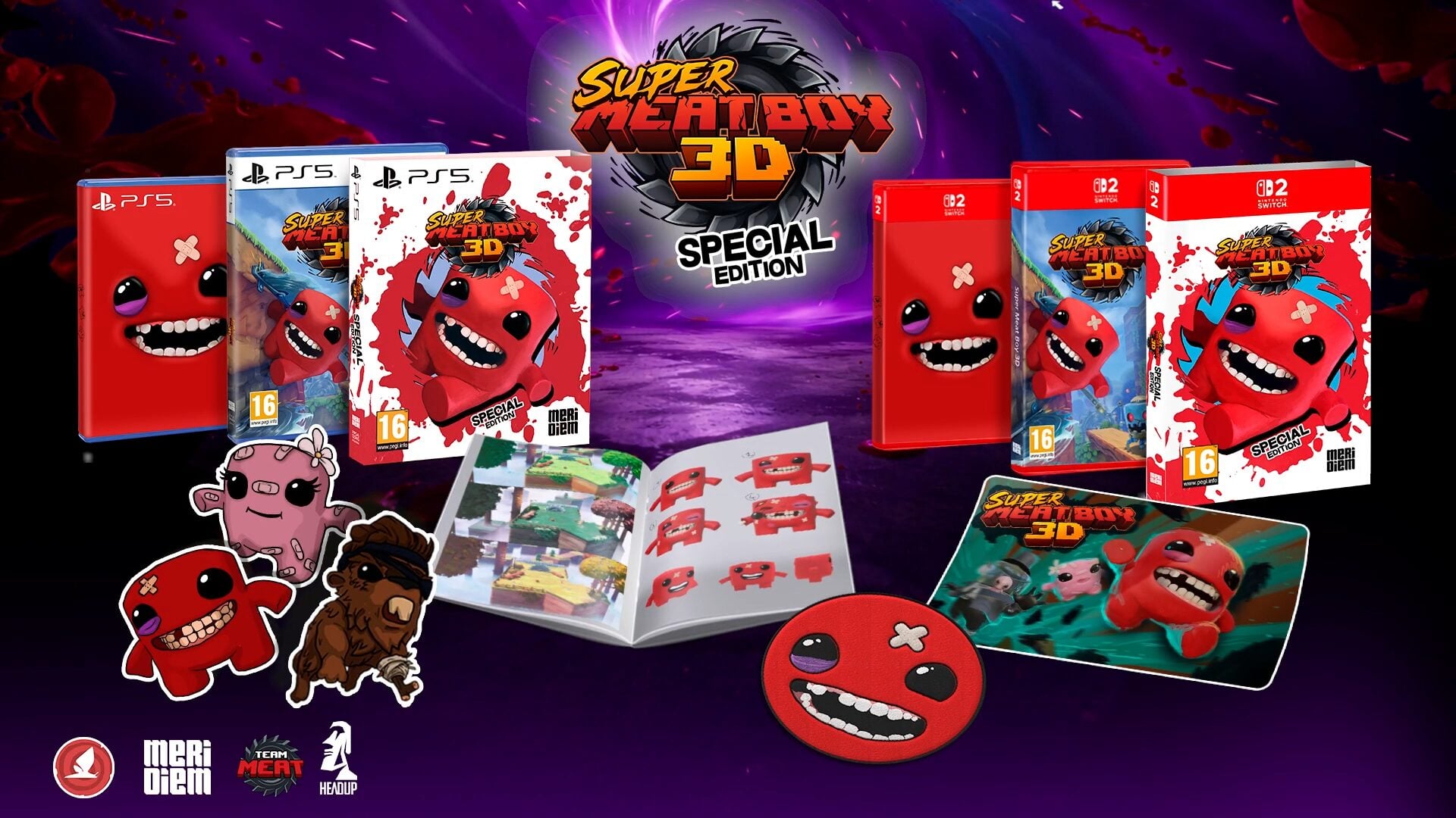 Edições físicas de Super Meat Boy 3D anunciadas para PS5, Switch 2