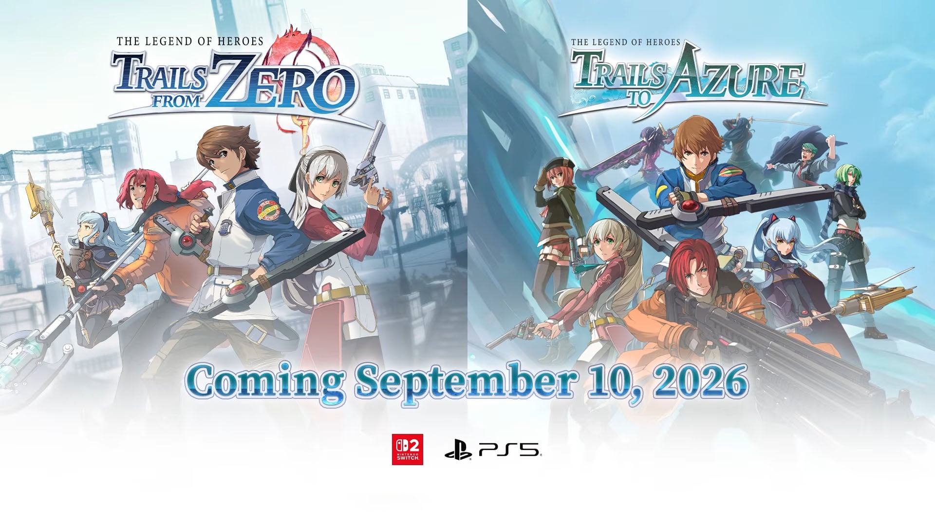 The Legend of Heroes: Trails from Zero e The Legend of Heroes: Trails to Azure para PS5, Switch 2, lançamento em 10 de setembro