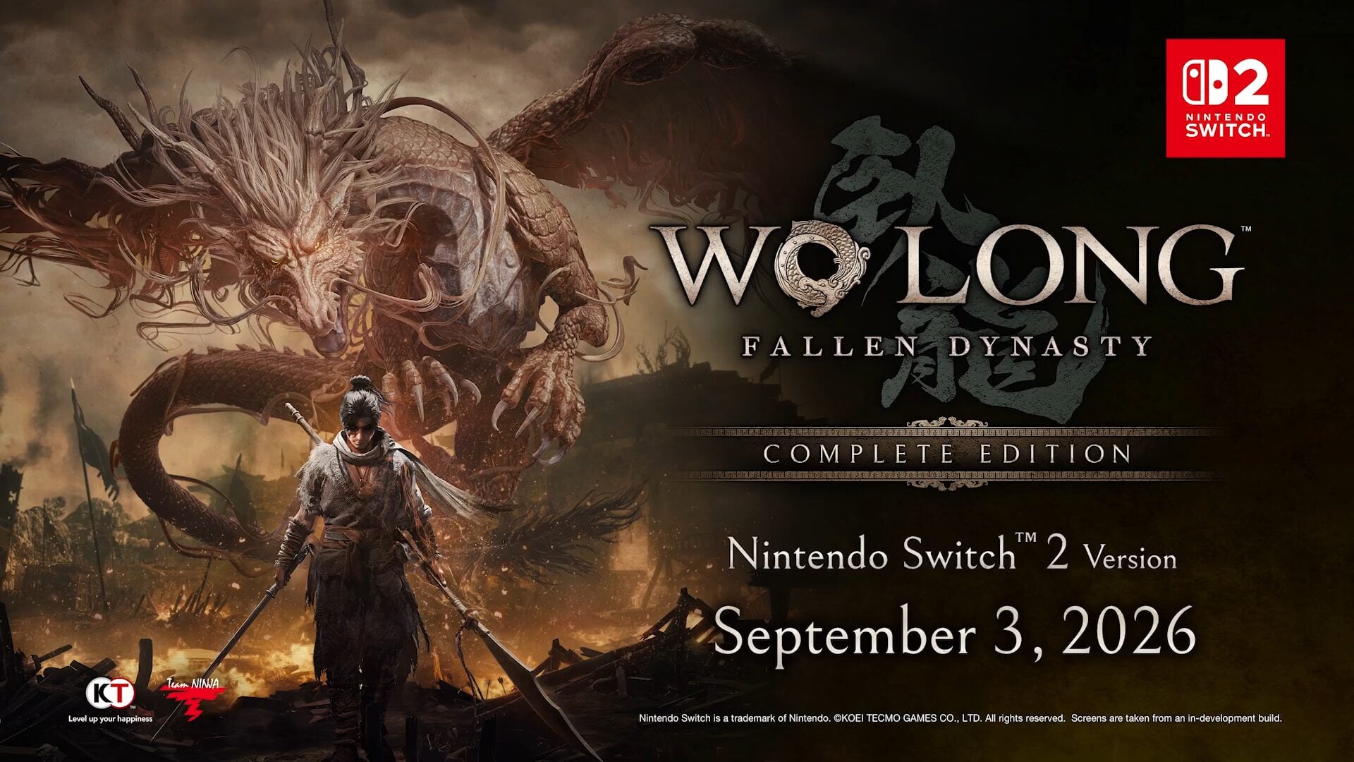 Wo Long: Fallen Dynasty Complete Edition chegando ao Switch 2 em 3 de setembro