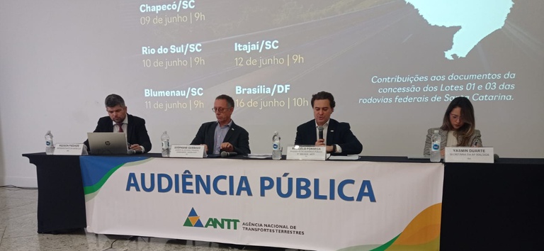 Audiências Públicas da ANTT em Santa Catarina reúnem mais de 400 participantes e fortalecem a participação social — Agência Nacional de Transportes Terrestres