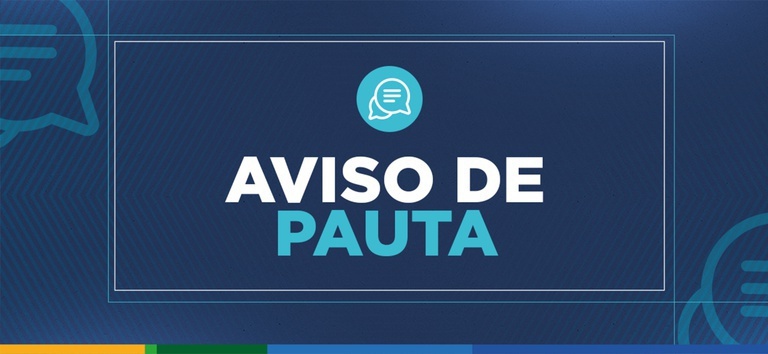 IMAGEM COM O FUNDO AZUL, COM LETRAS EM BRANCO ESCRITO AVISO DE PAUTA — Agência Nacional de Transportes Terrestres