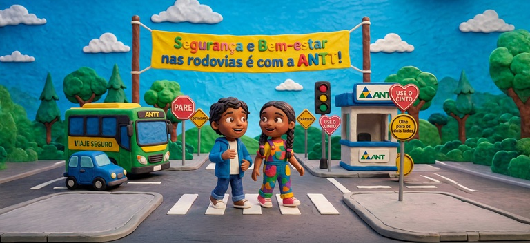IMAGEM COM DUAS CRIANÇAS PASSANDO NA FAIXA NA RODOVIA — Agência Nacional de Transportes Terrestres